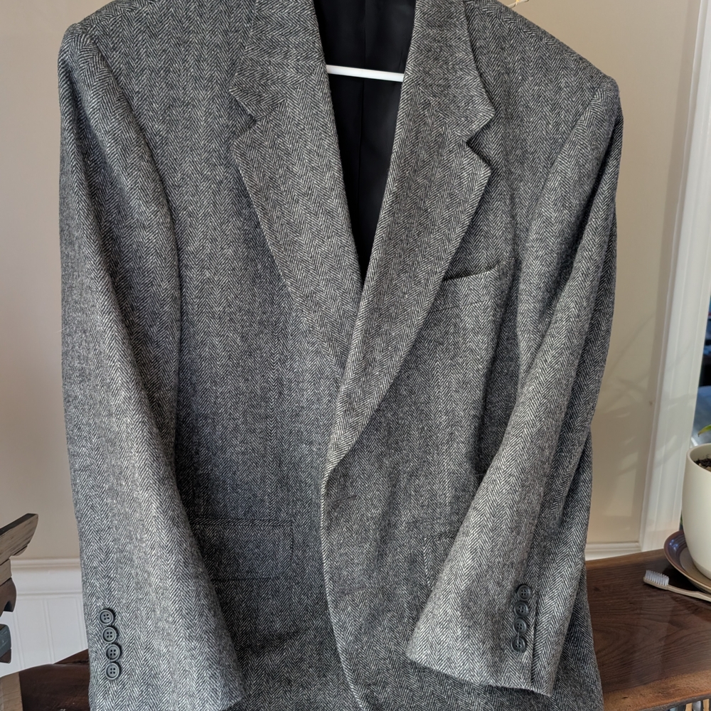Men's Gray Herringbone Sport Coat Blazer